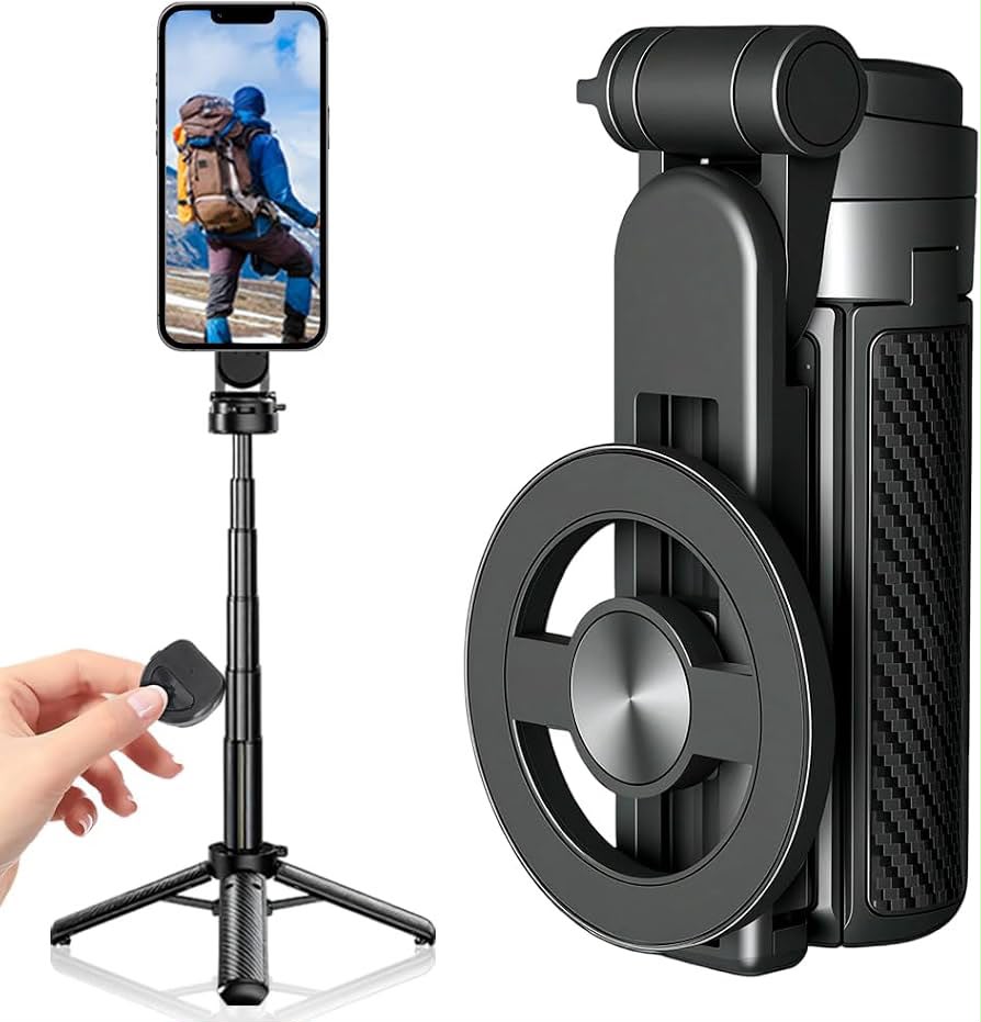 Selfie Stick, trípode universal de rotación de 360° con control remoto, trípode portátil extensible para viajes blogs